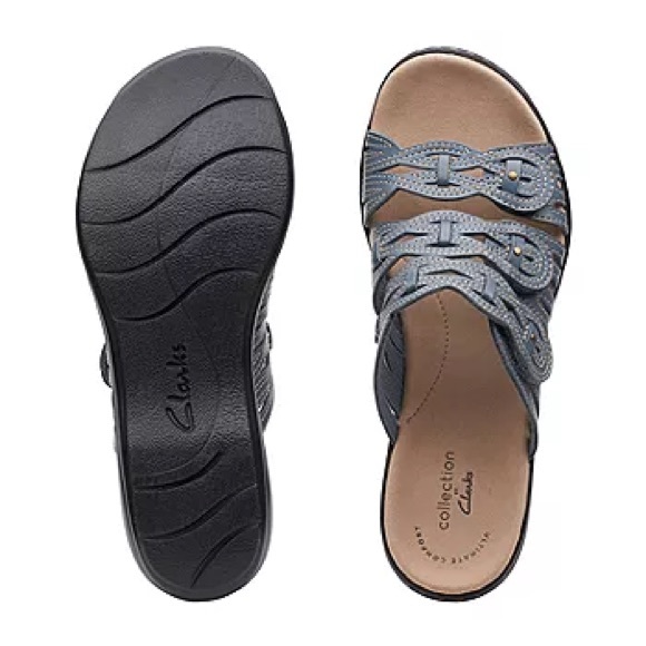 Clarks Leisa Faye blue grey sandals women’s 12 - Picture 5 of 7